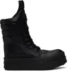 Rick Owens Black Hollywood Mega Geobasket Sneakers In 999 Black/black/blac
