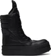Rick Owens Black Hollywood Mega Geobasket Sneakers In 999 Black/black/blac