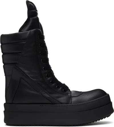 RICK OWENS BLACK HOLLYWOOD MEGA GEOBASKET SNEAKERS