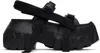 Rick Owens Chunky Sole Open Toe Sandals With Adjustable Straps In 99 Black/black