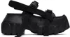 Rick Owens Black Hollywood Mega Tractor Sandals In 99 Black/black