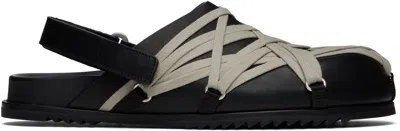 RICK OWENS BLACK HOLLYWOOD MEGALACED MULES