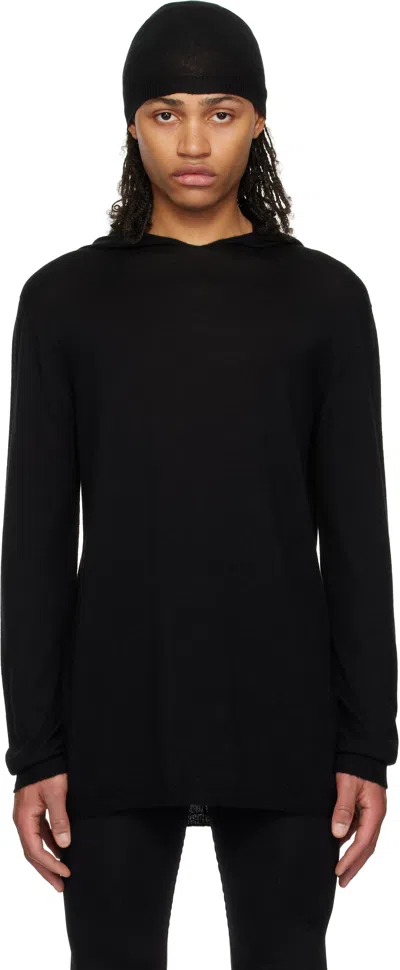 Rick Owens Black Hollywood Oversized Ls Hoodie In 09 Black