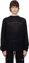 Rick Owens Black Hollywood Oversized Pull Sweater In 09 Black