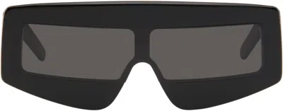 Rick Owens Black Hollywood Phleg Sunglasses In 0909 Black/black