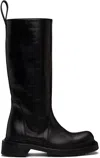 Rick Owens Black Hollywood Pull On Cyclops Tall Boots In 09 Black