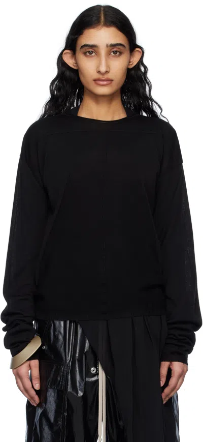 Rick Owens Black Hollywood Pull Sweater In 09 Black