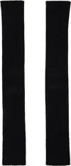 Rick Owens Black Porterville Ribbed Arm Warmers In 09 Black