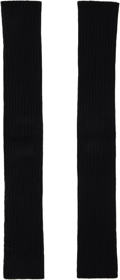 RICK OWENS BLACK HOLLYWOOD RASATO KNIT ARM WARMERS