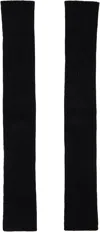 Rick Owens Black Porterville Ribbed Arm Warmers In Black