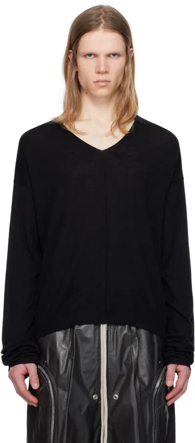 Rick Owens Black Hollywood Rasato Sweater In 09 Black