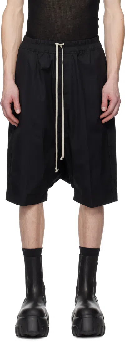 Rick Owens Black Hollywood Rick's Pods Shorts In 09 Black