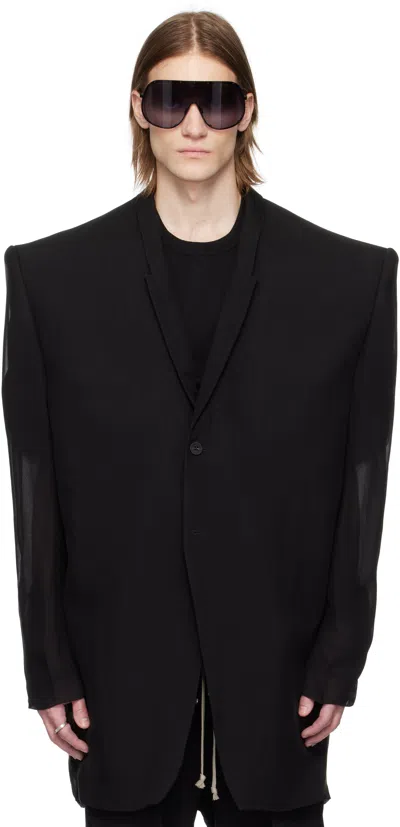 Rick Owens Black Hollywood Rick S Tatlin Blazer In 09 Black
