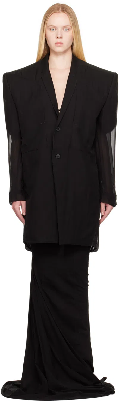 Rick Owens Black Hollywood Ricks Fogpocket Tatlin Blazer
