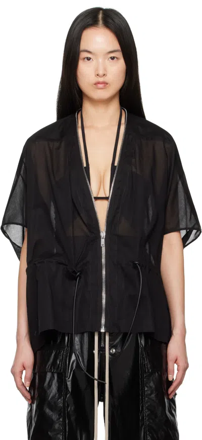 Rick Owens Black Hollywood Sail Jacket In 09 Black