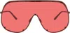 Rick Owens Black Hollywood Shield Sunglasses In 0903 Black/red