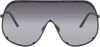 Rick Owens Black Hollywood Shield Sunglasses In 09d Black/clear