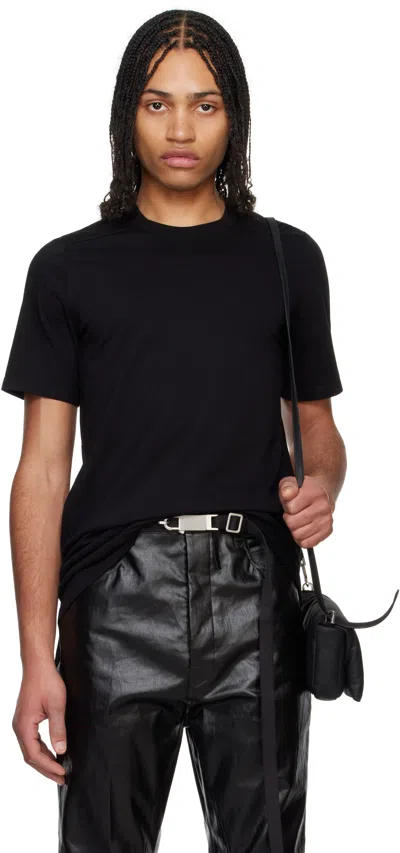 RICK OWENS BLACK HOLLYWOOD SHORT LEVEL T-SHIRT