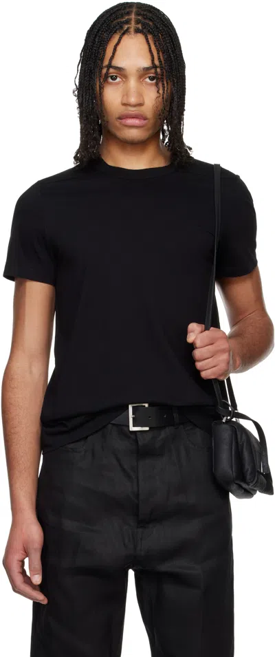 Rick Owens Black Hollywood Short Level T-shirt In 09 Black