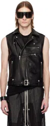 Rick Owens Black Hollywood Sl Jumbo Bauhaus Leather Vest In 09 Black