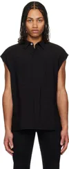 Rick Owens Black Hollywood Sleeveless Jumbo Shirt In 09 Black