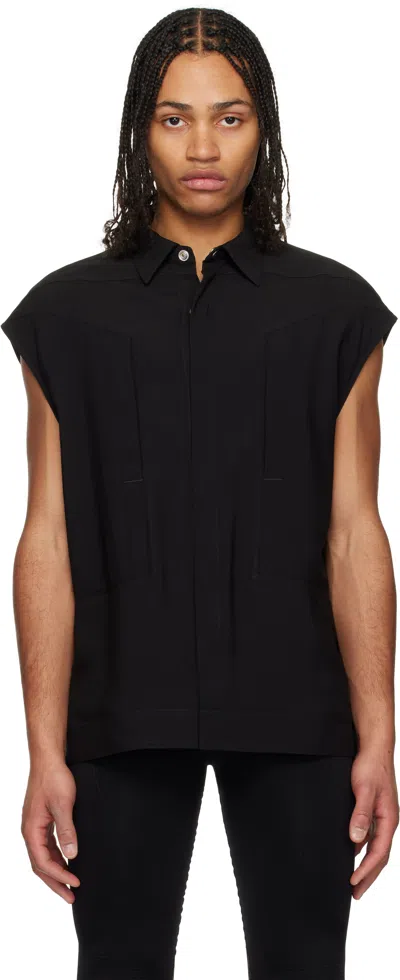 Rick Owens Black Hollywood Sleeveless Jumbo Shirt In 09 Black