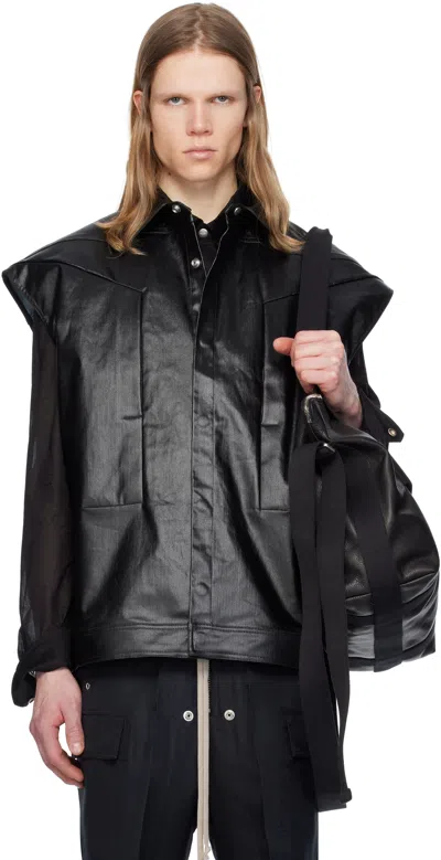 Rick Owens Black Hollywood Sleeveless Jumbo Shirt In 09 Black