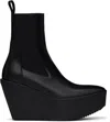 Rick Owens Black Concordians Sliver Platform Beatle Chelsea Boots In 09 Black