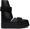 Rick Owens Splint Open-toe Leather Boots In 99 Black/black