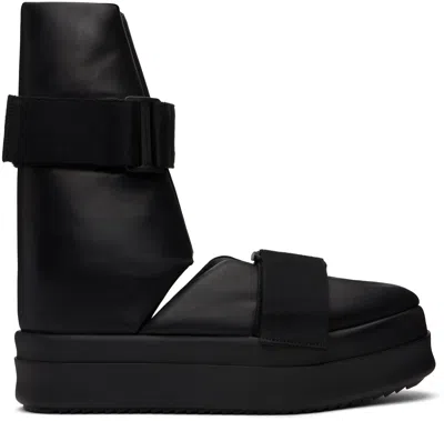 RICK OWENS BLACK HOLLYWOOD SPLINT SANDALS