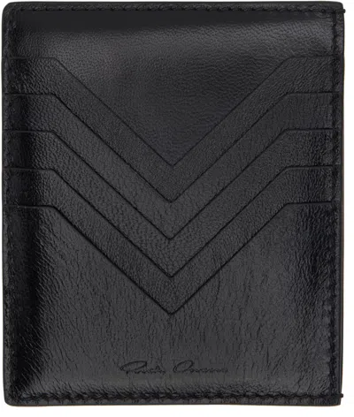 Rick Owens Black Hollywood Square Glossy Lamb Card Holder