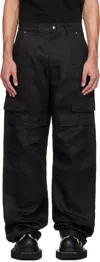 Rick Owens Black Hollywood Stefan Cargo Pants In 09 Black
