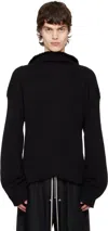 Rick Owens Black Hollywood Tabard Sweater In 09 Black
