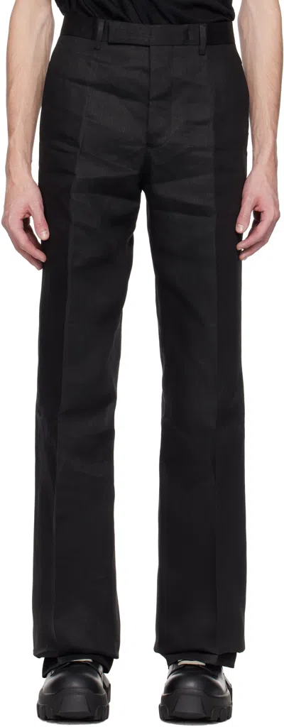 Rick Owens Black Hollywood Tailored Dietrich Trousers In 09 Black