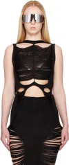 Rick Owens Wool Distressed Tank Top In Black