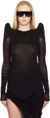 Rick Owens Black Hollywood Tec Bolero T-shirt In Brown