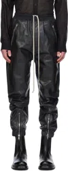 Rick Owens Black Hollywood Tecuatl Leather Pants In 09 Black