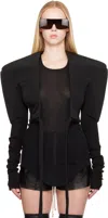 Rick Owens Black Hollywood Tight Blazer In Black