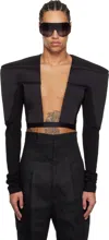 Rick Owens Black Hollywood Tight Top Jacket In 09 Black