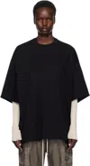 Rick Owens Black Hollywood Tommy T-shirt In 09 Black