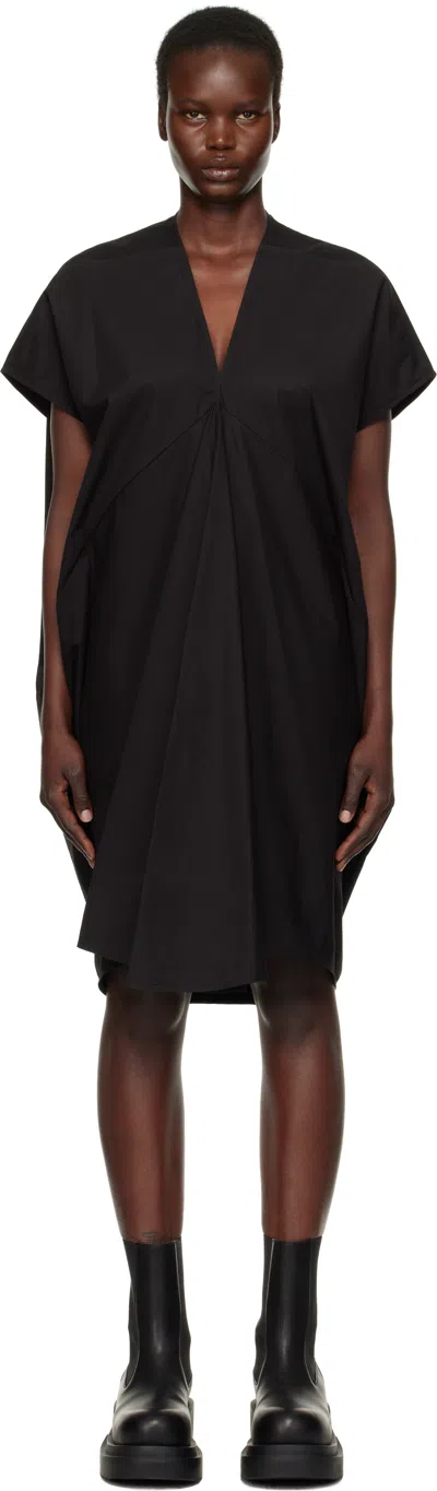 Rick Owens Black Hollywood Tommykite V Minidress In 09 Black