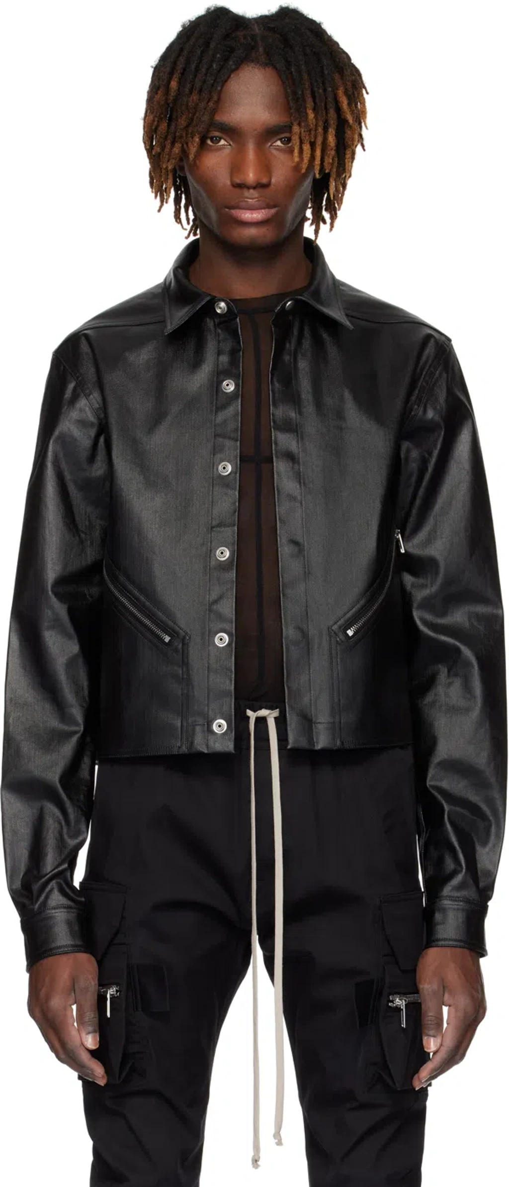 Rick Owens Black Hollywood Tour Alice Denim Jacket In 09