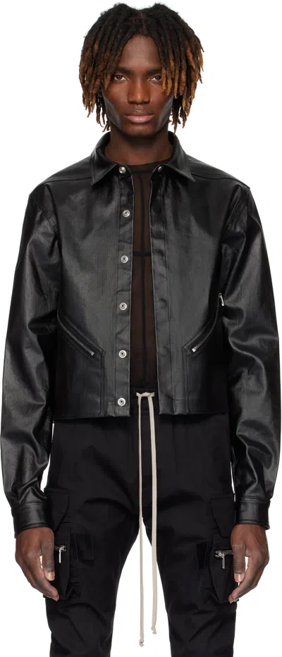 Rick Owens Black Hollywood Tour Alice Denim Jacket In 09 Black
