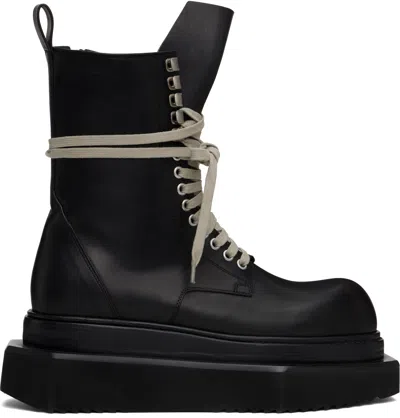 Rick Owens Black Hollywood Turbo Cyclops Army Boots In 09 Black
