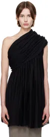 Rick Owens Black Hollywood Turbo Drape Top In 09 Black