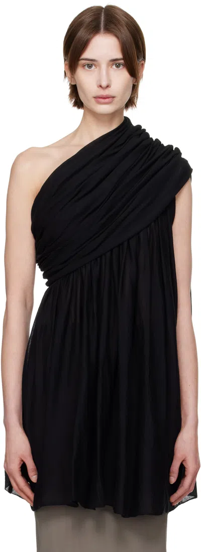 Rick Owens Black Hollywood Turbo Drape Top In 09 Black