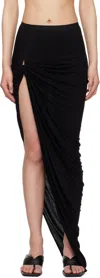 Rick Owens Black Twist Edfu Maxi Skirt In Black