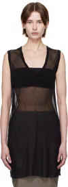 Rick Owens Black Hollywood V Neck Sl Tank Top In 09 Black