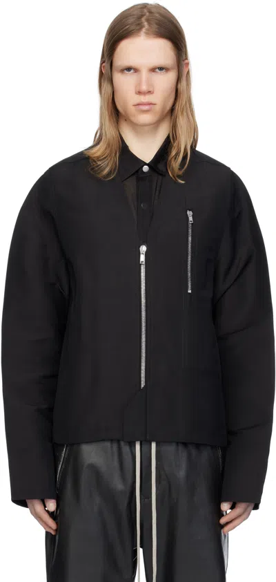 Rick Owens Black Hollywood V Safety Jacket In 09 Black