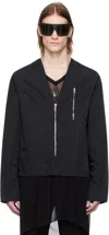 Rick Owens Black Hollywood V Safety Jacket In 09 Black